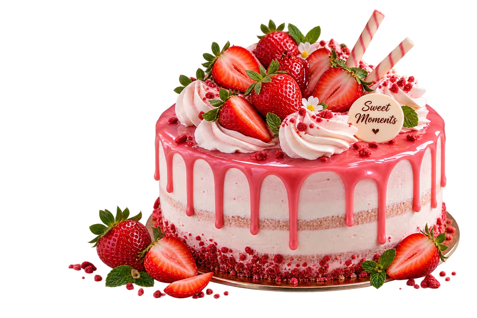 Premium strawberry celebration cake by OPAL'S CAKE